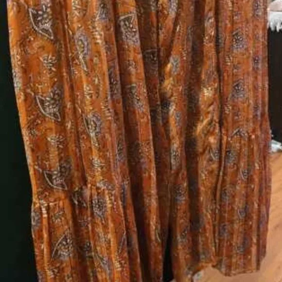 Paisley Palazzo waist Tie Lounge Pants Orange - Picture 12 of 16